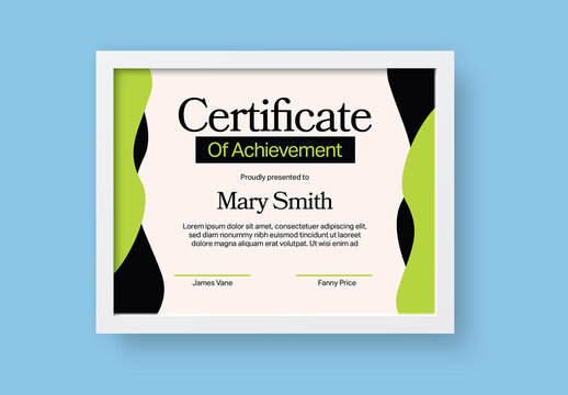 Green and Black Clean Memphis Certificate of Achievement