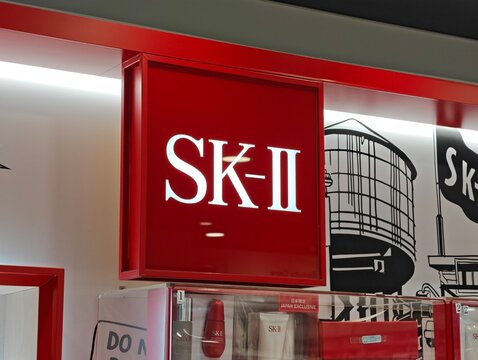 Tokyo, Japan-Jan.26th 2026: SK2 brand logo store sign