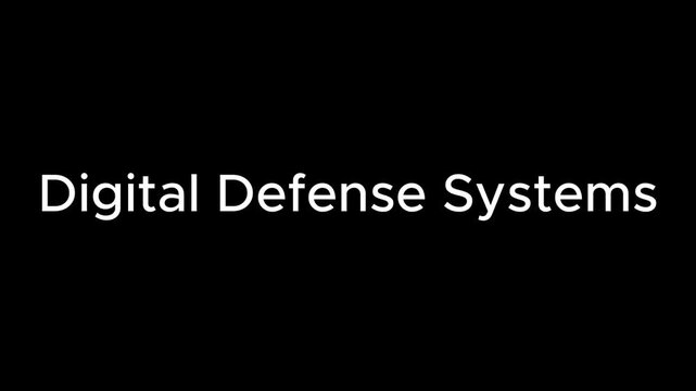 A video showcasing a digital defense systems expert working on a computer in a modern office with a cityscape view.