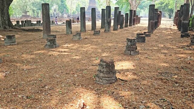 Remains exhibiting the characteristics of columns at an ancient site 