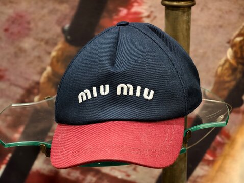 Tokyo, Japan-Jan.26th 2026: miu miu brand logo on cap in store