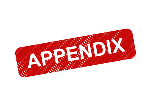 Red appendix stamp with dotted border illustration