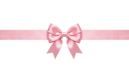 Obraz na płótnie Canvas Delicate pink satin ribbon bow isolated on transparent background