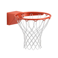 Wall-Mounted Basketball Hoop and Net Isolated on Transparent Background PNG © Moxen