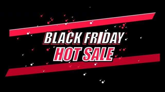 Black friday hot sale motion graphic on black background. 4k