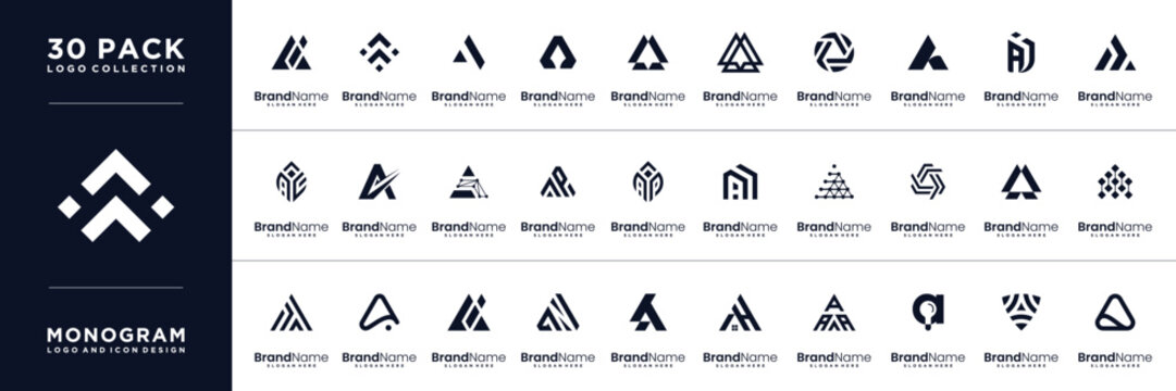 Set of modern letter logo vector design inspiration.