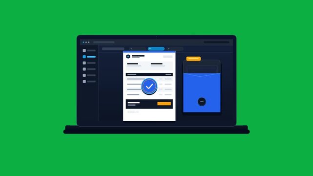 Digital Invoice Processing and Document Management Animation