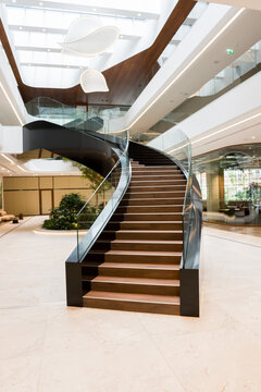 Stairs in a Modern Shopping Mall Building