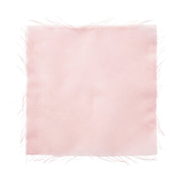 Soft pink linen fabric square swatch isolated