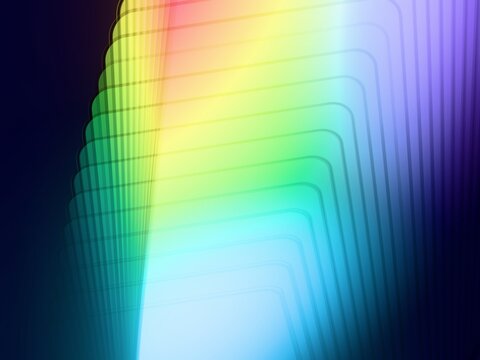 Light Refracting Through Glass Creating a Rainbow Effect
