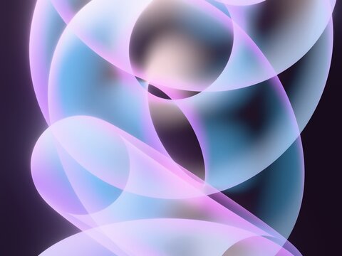 Abstract Patterns in Pastel Colors Swirl on Dark Background