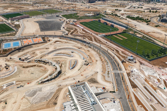 Elliniko Metropolitan Park construction progress in Attiki, Greece