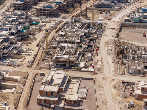 Urban development project constructing new buildings