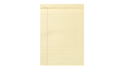 Blank yellow legal pad lined paper sheet isolated © BTG