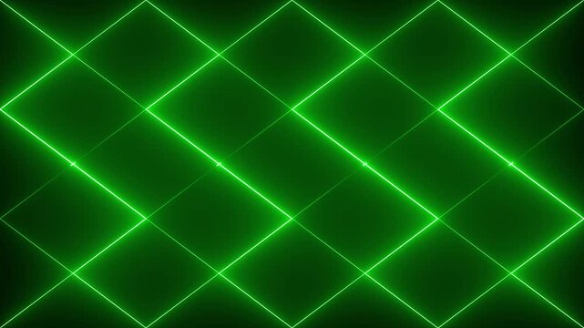 Neon green glowing diamond grid pattern abstract motion background