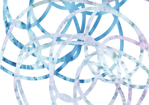 Layered Watercolor Loops in Blue and Green