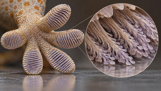 Gecko Toe Pad Setae in a Microscopic Cutaway