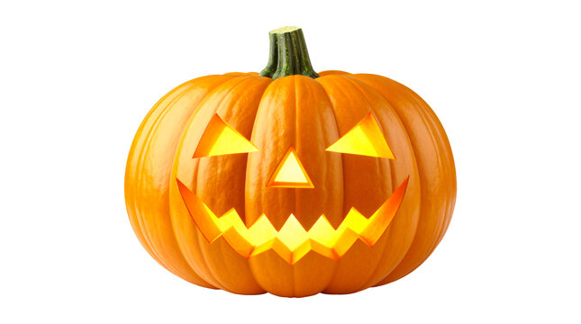 Large Glowing Carved Halloween Pumpkin