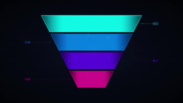 Hologram Corporate Sales Funnel Diagram And Marketing Analysis For Business Consultant Digital Strategy And Educational Content Creator In A Seamless Loop