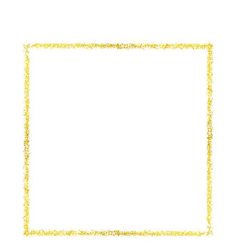 Gold glitter frame on transparent background