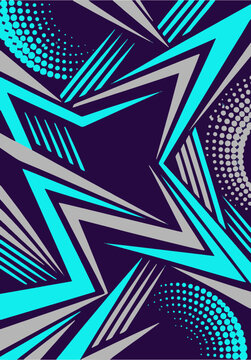 Purple and cyan zigzag lightning pattern on dark background