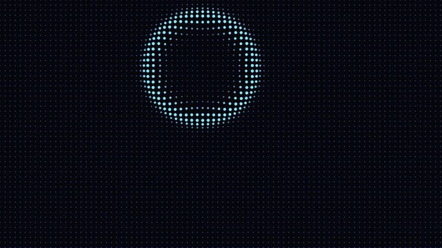 Expanding shockwaves pushing and brightening a calm grid of dots