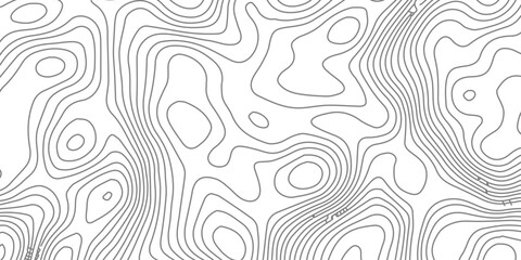 Modern Topographic map background geographic line map with elevation assignments. Map on land vector terrain Illustration. Topo contour map on white background. The black on white contours vector . © FS