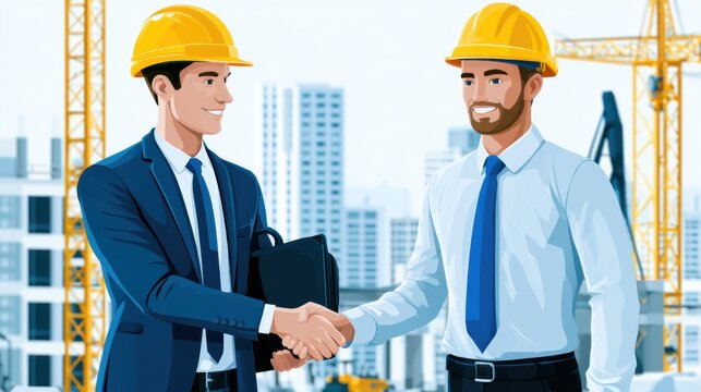 Meeting at the Construction Site With a Handshake