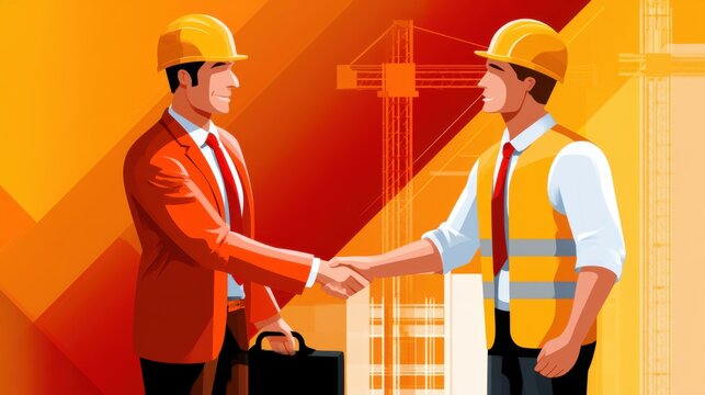Male Professional Shakes Hands With Client at Site