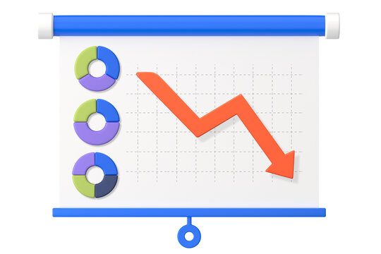 Business loss analysis png sticker, 3D graphic, transparent background