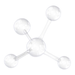 Fototapeta na wymiar 3D molecule png science icon, transparent background