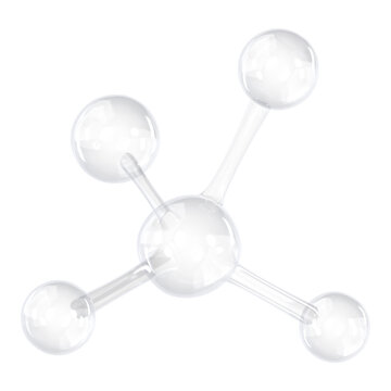 3D molecule png science icon, transparent background