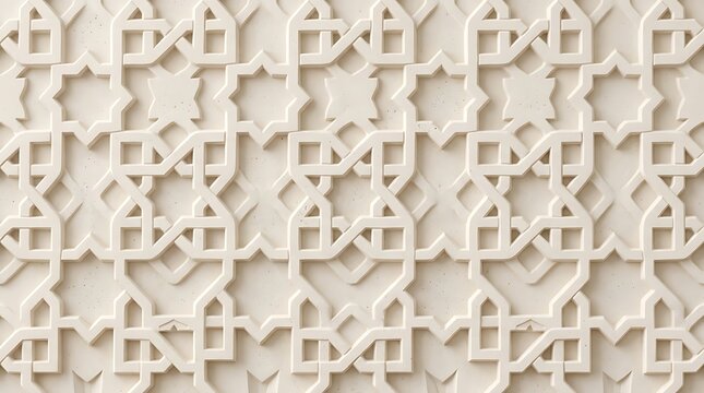Intricate geometric wall pattern relief features repeating interlocking shapes