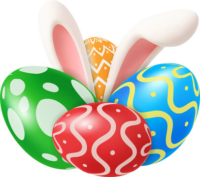 easter eggs with bunny ears.
