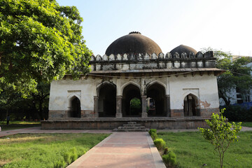 Barakhamba Tomb, Delhi, India, is a historic monument featuring striking Indo-Islamic architecture, ancient stone pillars, and timeless heritage. © Alishka photo