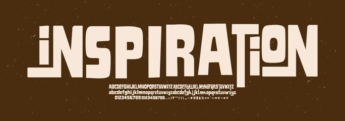 Obraz na płótnie Canvas Playful cartoon font, chunky irregular letters, rounded corners, long angular tails, bold childish alphabet, quirky geometric shapes, kids comics, toy packaging, cheerful headlines. Vector typeset