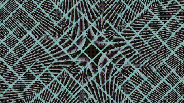 Abstract Julia Fractal with Dots Matrix and Bloom Glow Seamless Loop