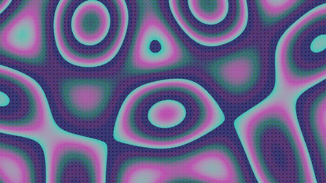 Abstract Quasicrystal with Cross Hatching in Teal and Red Loop