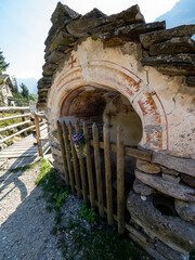 Small chapel on Verzasca River trail (Sentiero Verzasca) from Sonogno to Lavertezzo, Switzerland © Catalin