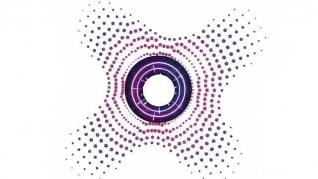 Dot patterned equalizer icon features a circular design with radiating lines	