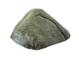 Natural grey granite rock boulder isolated on white background © fotomaster