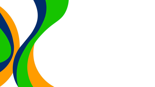 Abstract fluid wave shapes background with blue green and orange curves for dynamic corporate banner template and modern graphic design layout composition