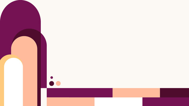 Modern abstract architecture arch background with purple and peach rounded shapes for banner template and contemporary digital art graphic design composition