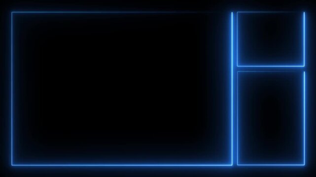 Live streaming Frame - animated blue neon overlay frame for live streaming and gaming templates on motion graphic 4k animation.
