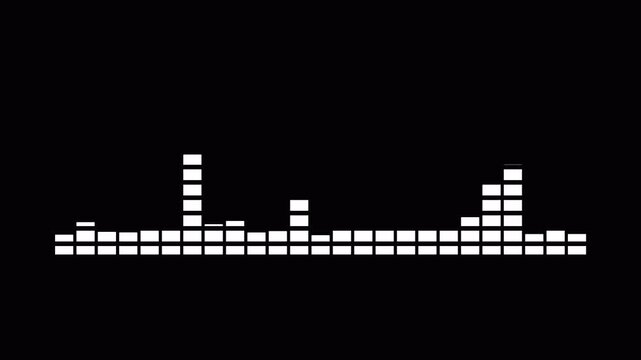 Animated Audio Waveform Sound Wave Visualization on transparent Background, Dynamic Equalizer Frequency Spectrum Motion Graphic for Music, Podcast, Audio and Technology in 4K.