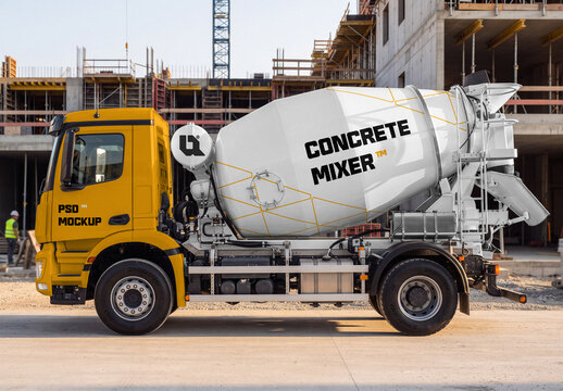 Concrete Mixer Truck Mockup