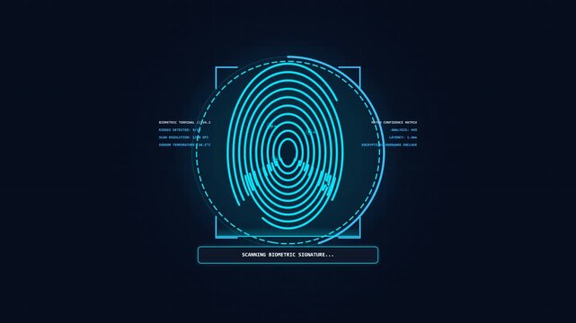 Biometric Fingerprint Scanner Interface with Access Granted Animation
