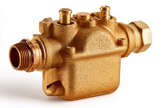 Brass backflow preventer valve with clear engineering detail