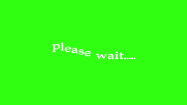 Minimal please wait text icon loading bar animation video seamless loop, waiting icon animation on black, please wait message. Please Wait Text loading text animation alpha channel 4k