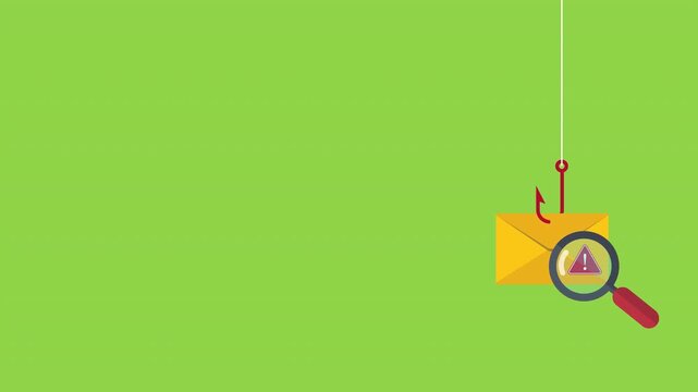 Data phishing, hacking online scam concept. Fishing by email, envelope and fishing hook.